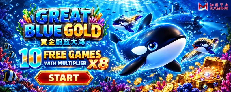 Great Blue Gold — 10 free games with multiplier